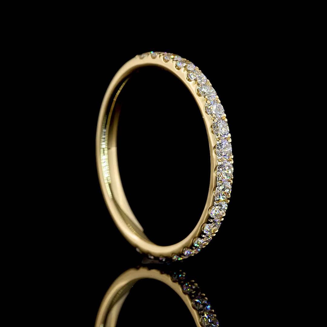 1/2ctw Pave Micro Round Half Eternity Band
