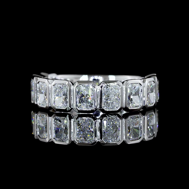 2-1/4ctw Radiant Bezel Diamond 3/4 Eternity Band