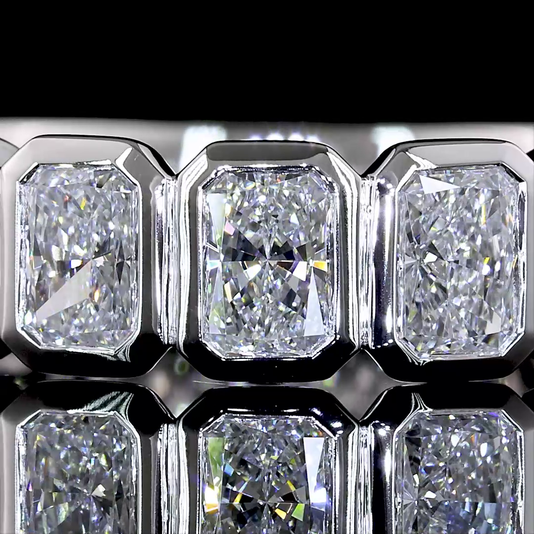 2-1/4ctw Radiant Bezel Diamond 3/4 Eternity Band