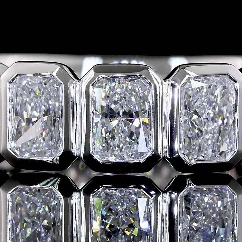 2-1/4ctw Radiant Bezel Diamond 3/4 Eternity Band