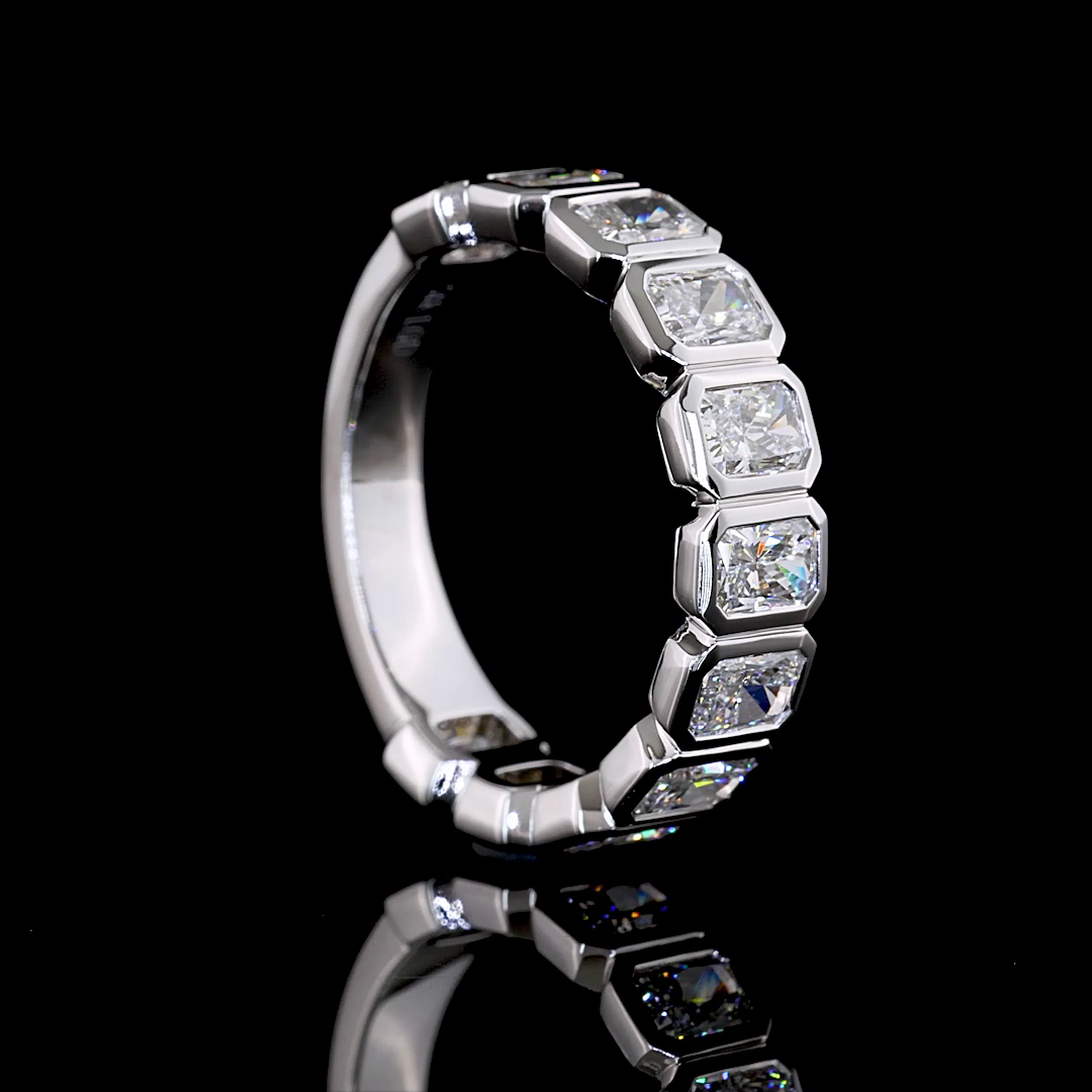 2-1/4ctw Radiant Bezel Diamond 3/4 Eternity Band