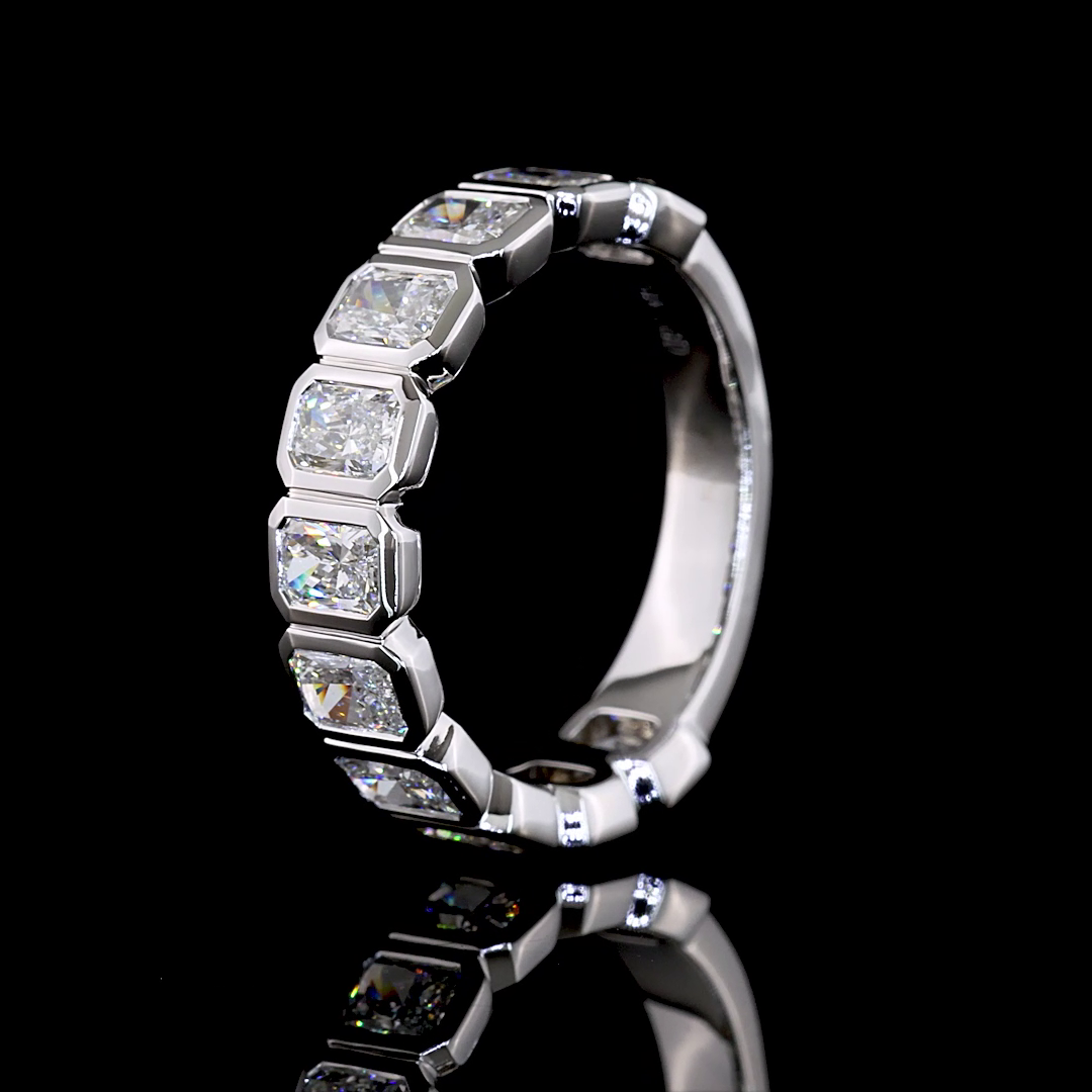 2-1/4ctw Radiant Bezel Diamond 3/4 Eternity Band