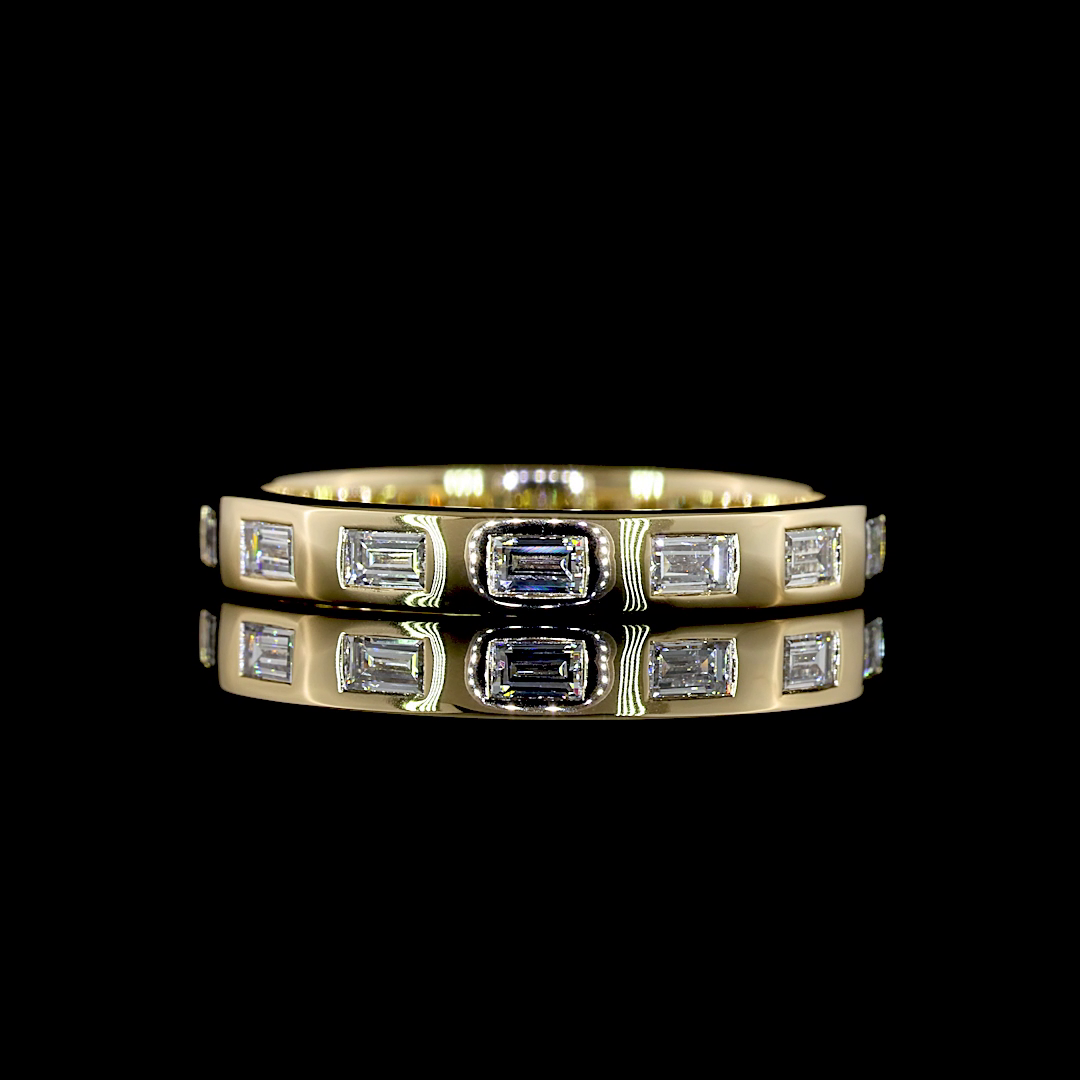 3/8ctw Flush East West Baguette 3/4 Eternity Band