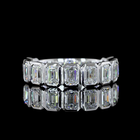 2ctw Emerald Bezel Diamond 3/4 Eternity Band