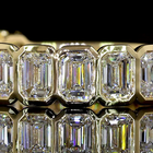 2ctw Emerald Bezel Diamond 3/4 Eternity Band