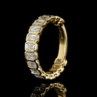 2ctw Emerald Bezel Diamond 3/4 Eternity Band