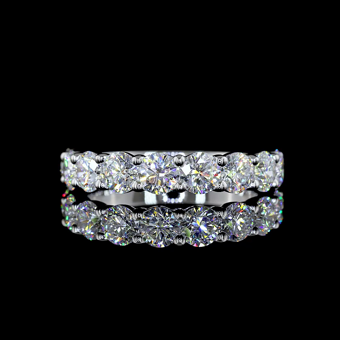 2ctw Prong Round Half Eternity Band