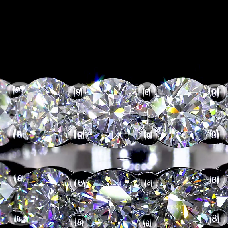 2ctw Prong Round Half Eternity Band