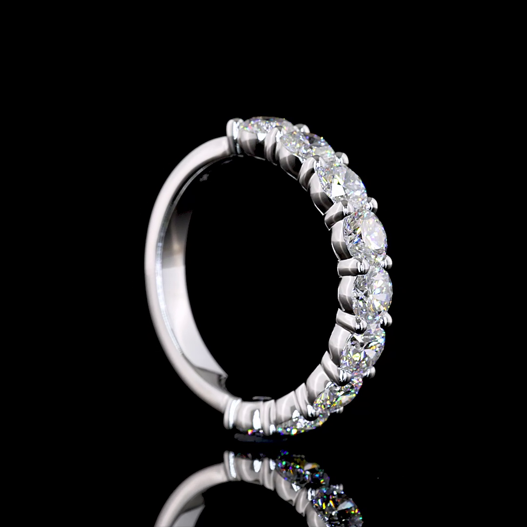 2ctw Prong Round Half Eternity Band
