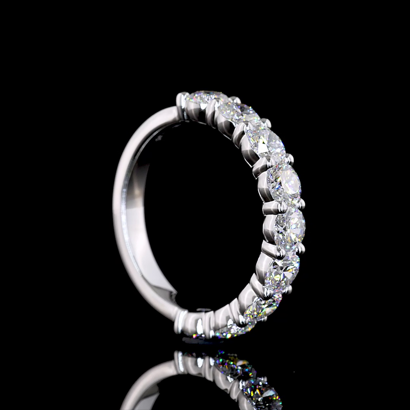 2ctw Prong Round Half Eternity Band