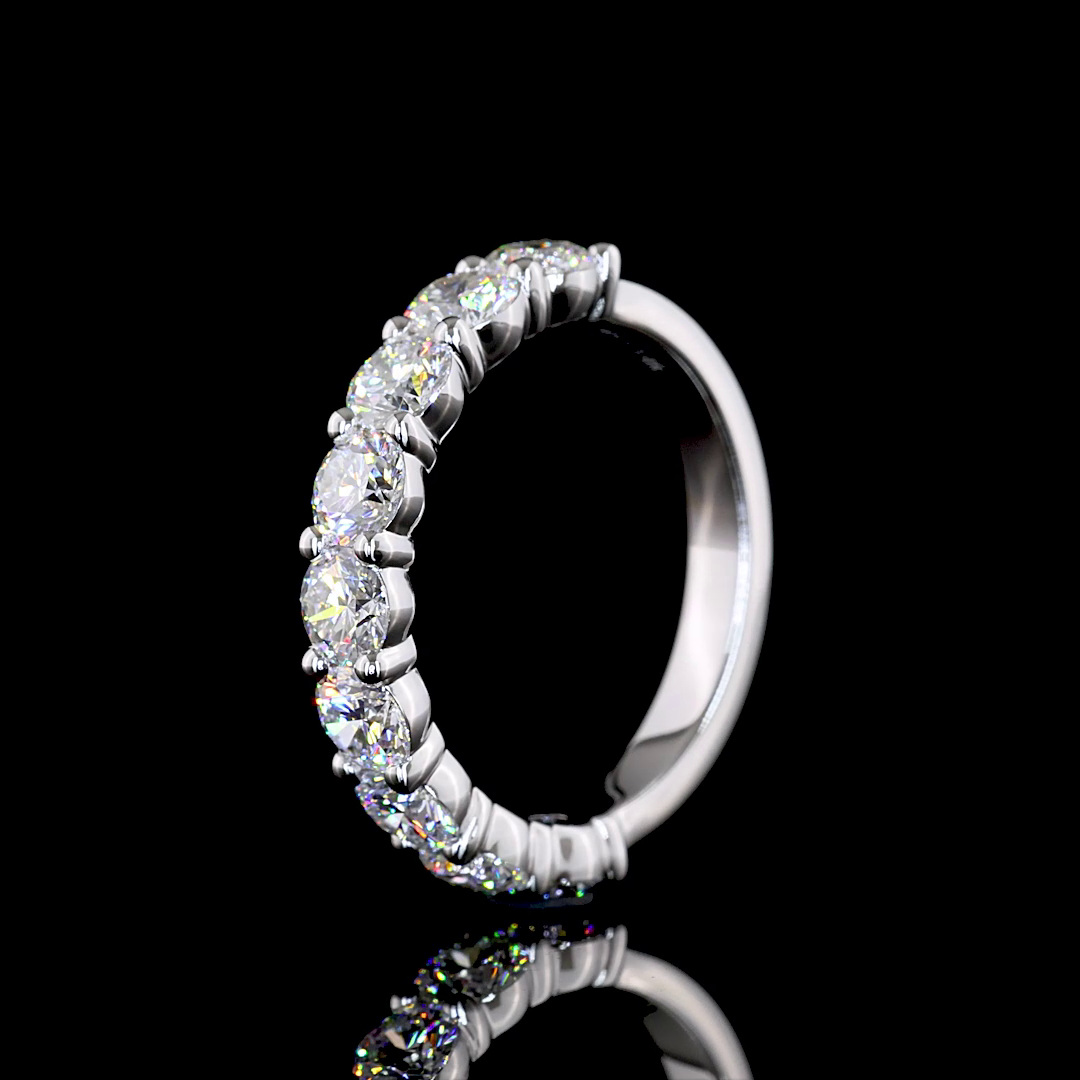 2ctw Prong Round Half Eternity Band