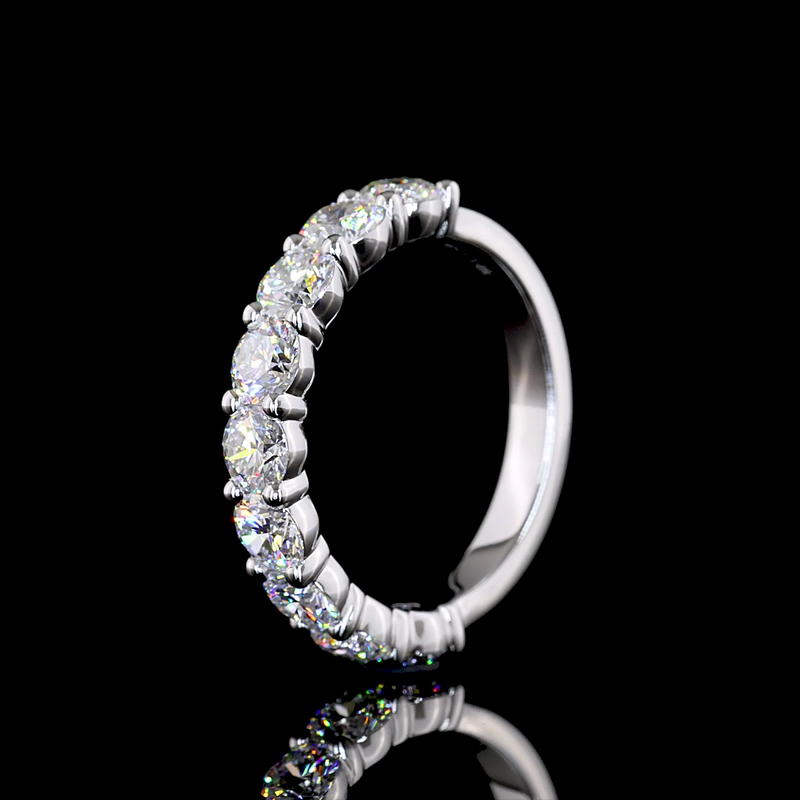 2ctw Prong Round Half Eternity Band