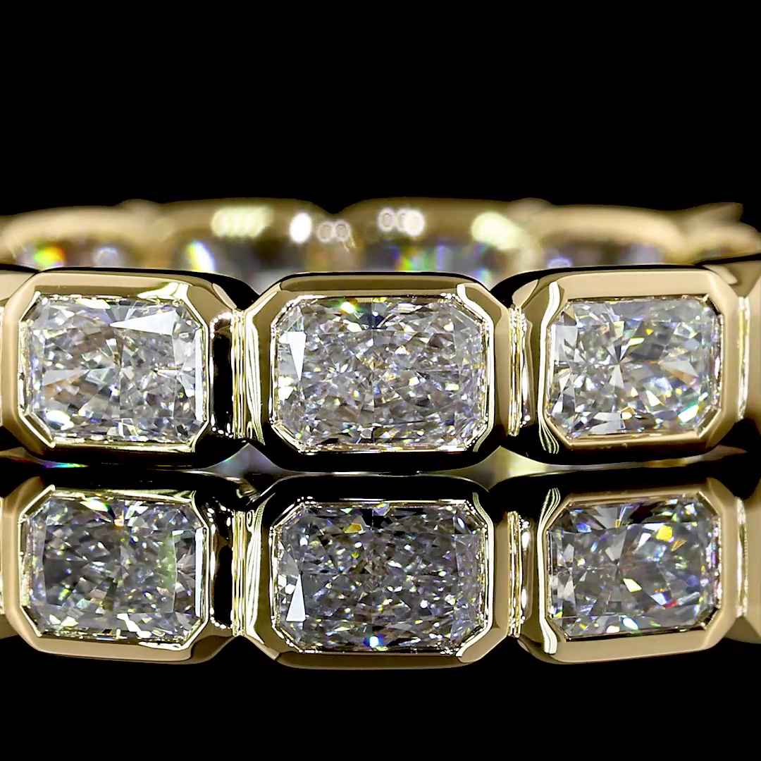 1-3/4ctw Bezel East West Radiant Eternity Band