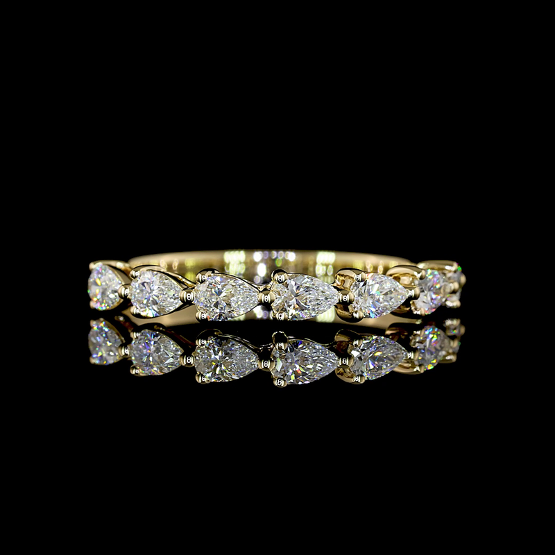 1/2ctw Prong East West Pear Seven Stone Band