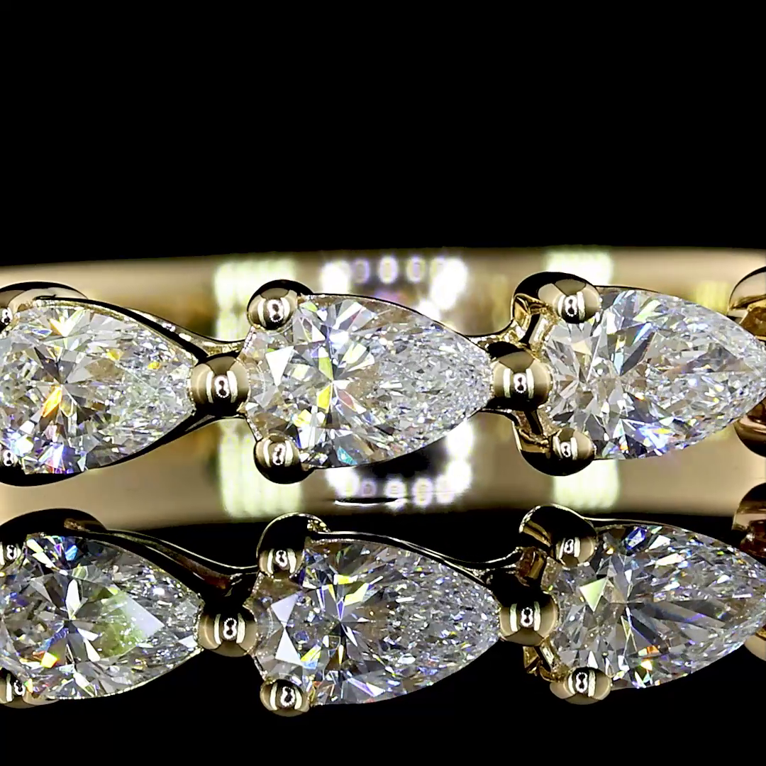 1/2ctw Prong East West Pear Seven Stone Band
