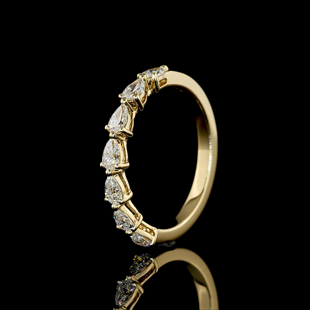 1/2ctw Prong East West Pear Seven Stone Band