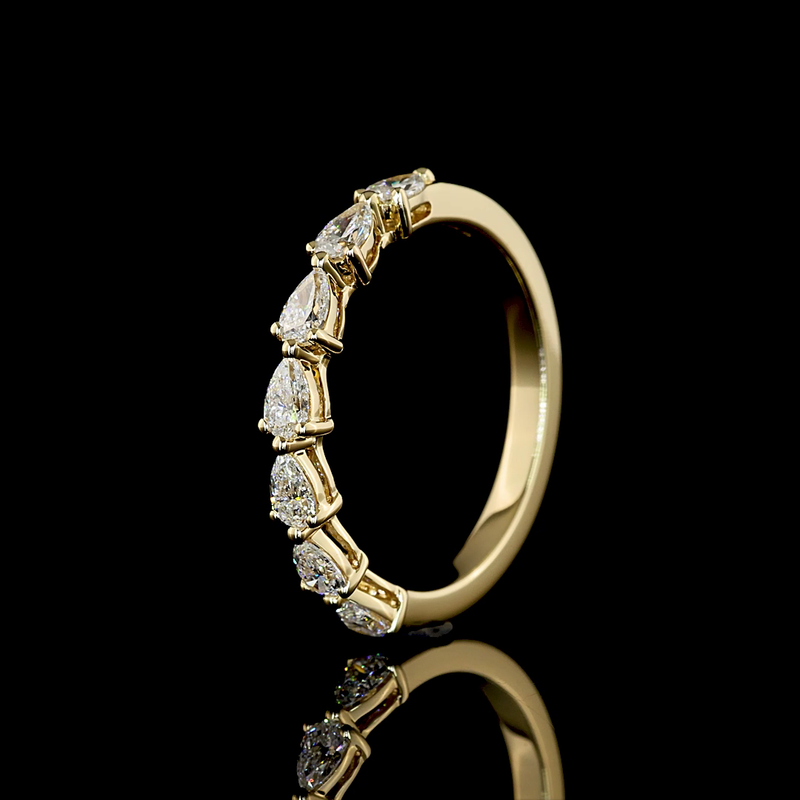 1/2ctw Prong East West Pear Seven Stone Band