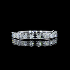 1ctw U Prong East West Emerald Half Eternity Band