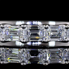 1ctw U Prong East West Emerald Half Eternity Band