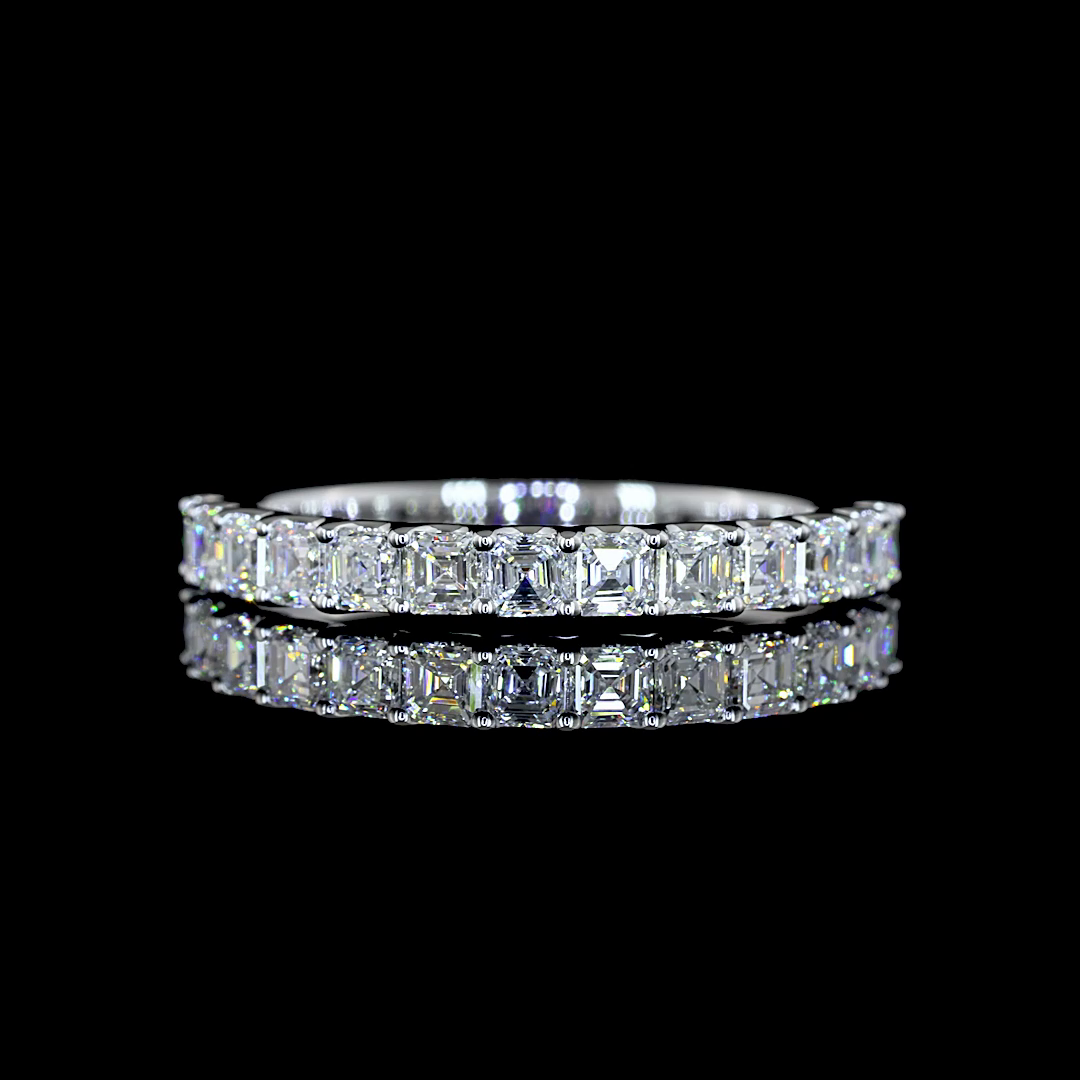 3/4ctw U Prong Asscher Half Eternity Band