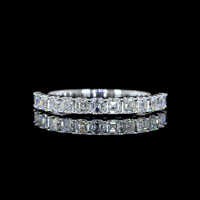 3/4ctw U Prong Asscher Half Eternity Band