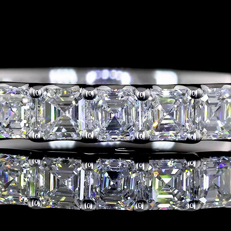 3/4ctw U Prong Asscher Half Eternity Band