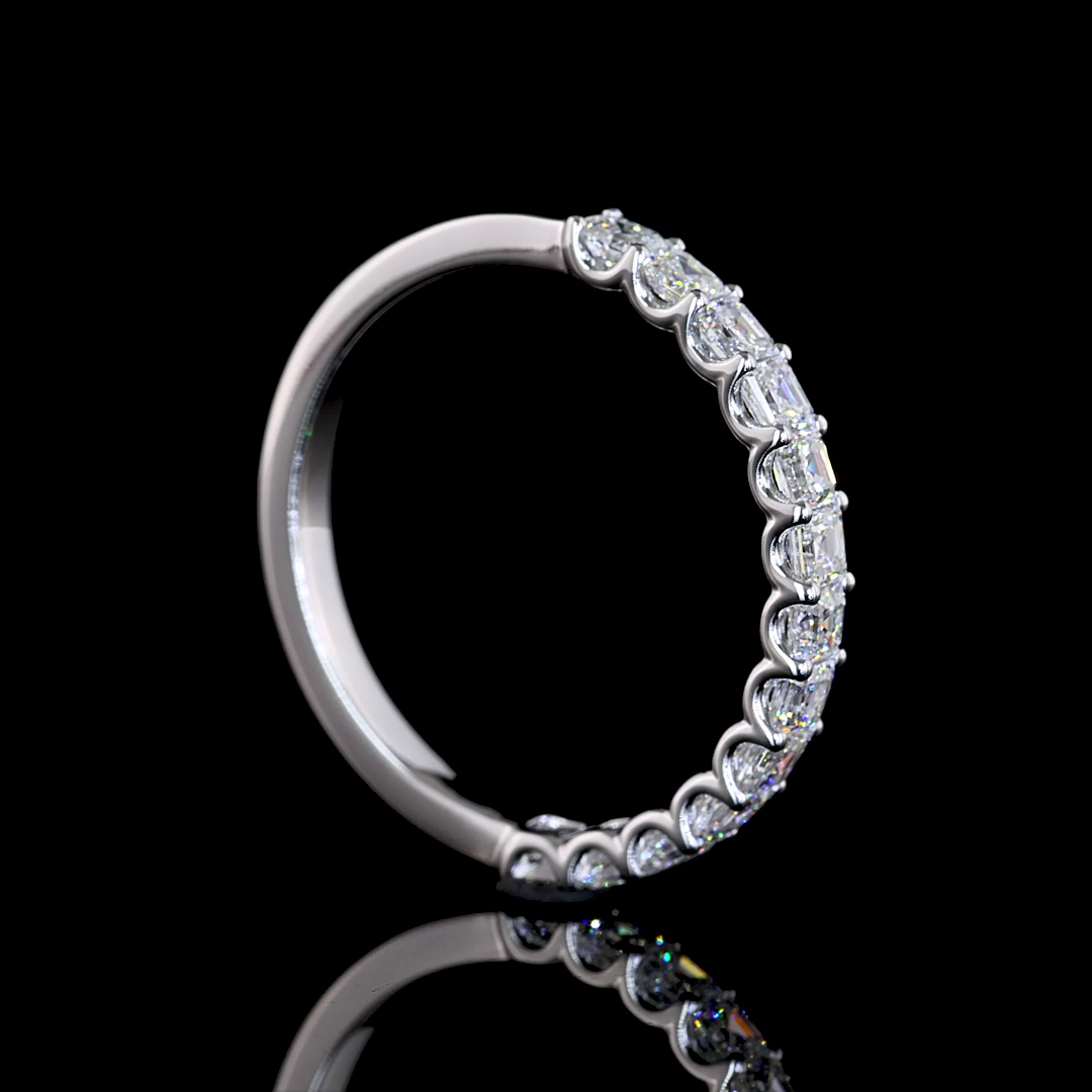 3/4ctw U Prong Asscher Half Eternity Band