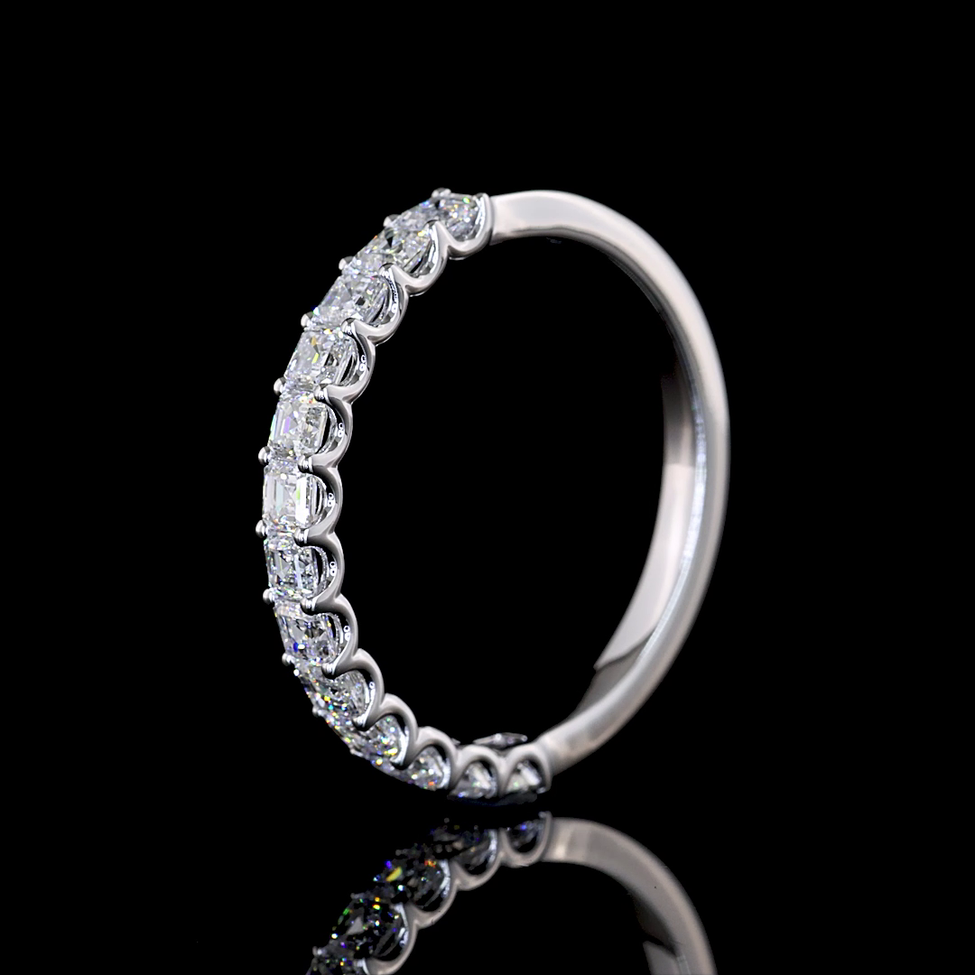 3/4ctw U Prong Asscher Half Eternity Band