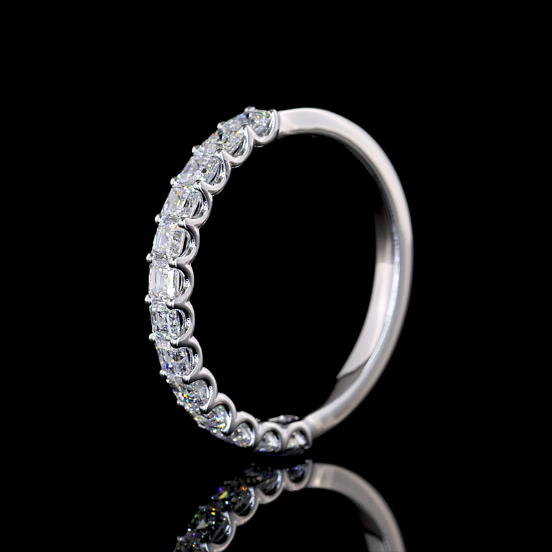 3/4ctw U Prong Asscher Half Eternity Band