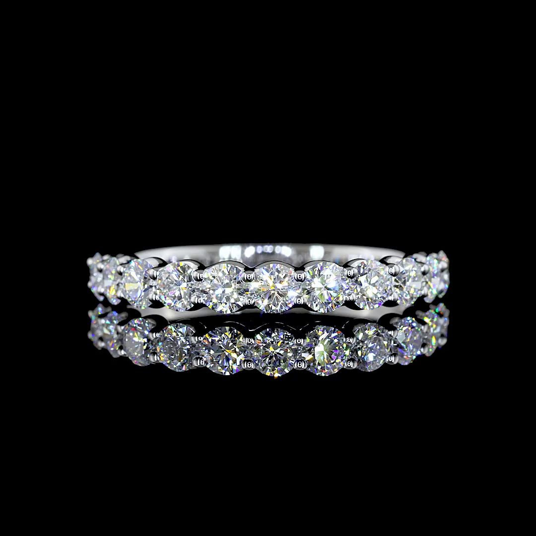 3/4ctw U Prong Round Half Eternity Band