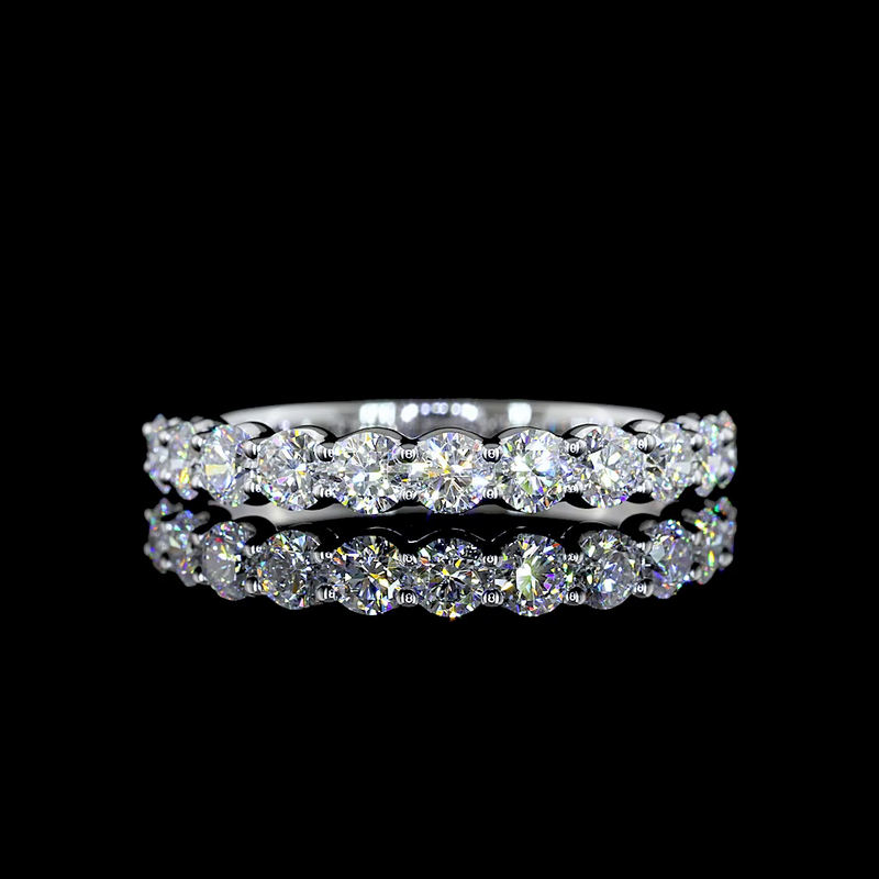 3/4ctw U Prong Round Half Eternity Band