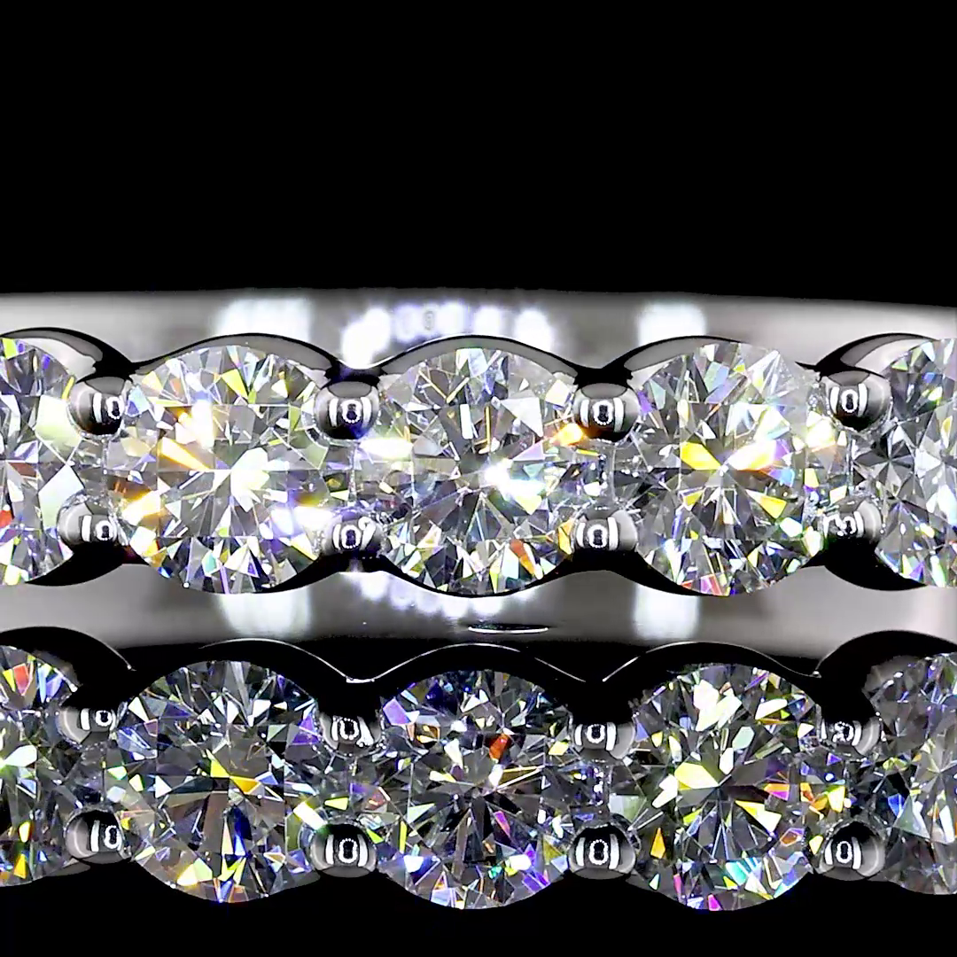 3/4ctw U Prong Round Half Eternity Band