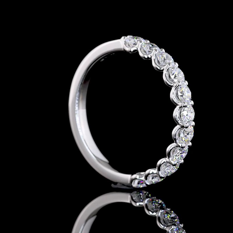 3/4ctw U Prong Round Half Eternity Band