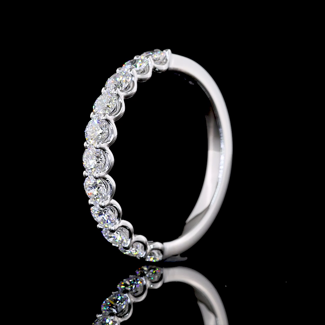 3/4ctw U Prong Round Half Eternity Band