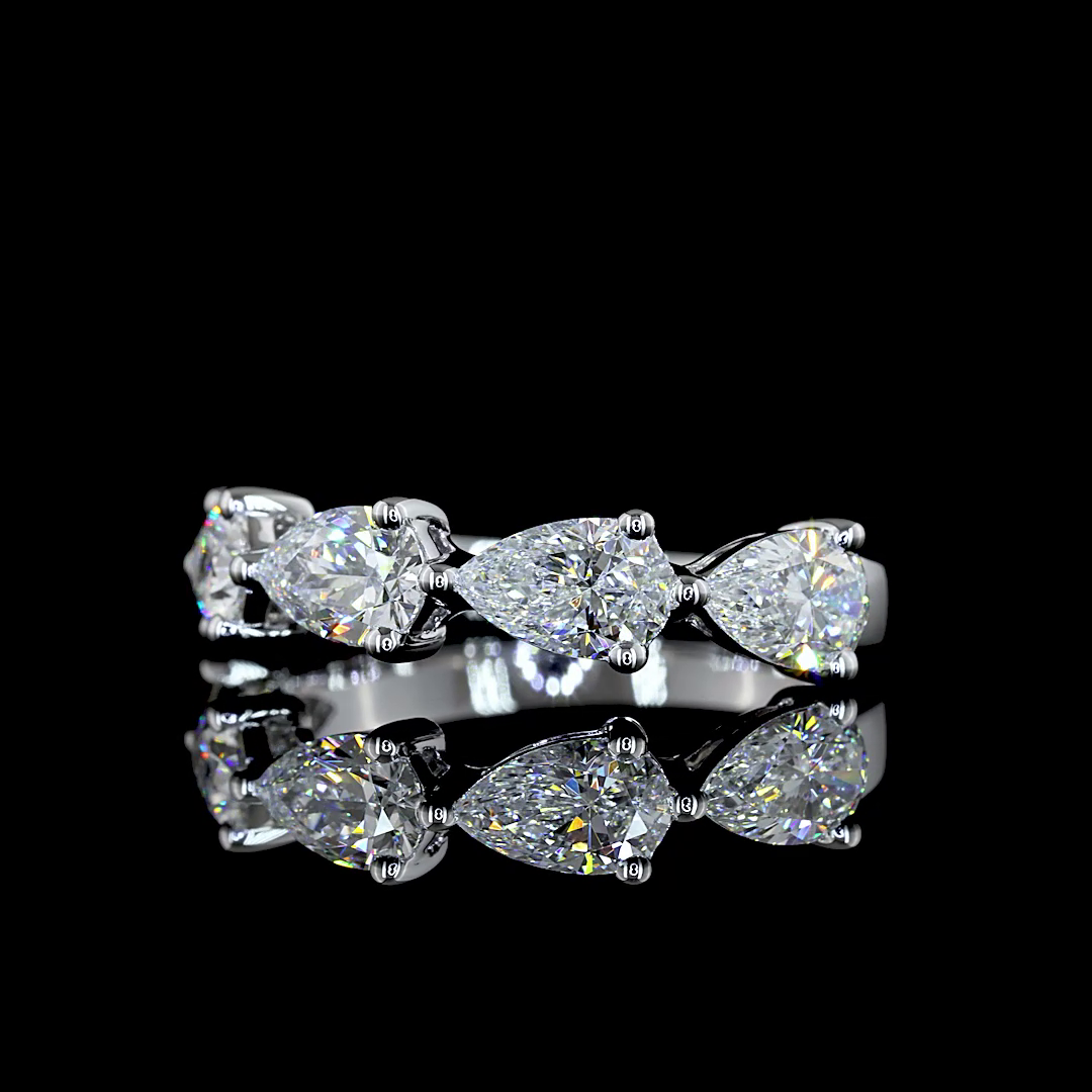 2ctw Prong East West Pear Five Stone Band