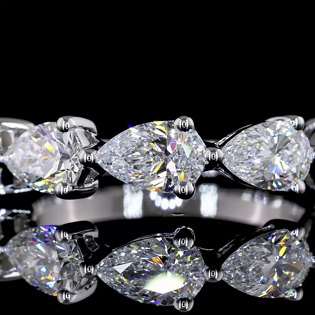 2ctw Prong East West Pear Five Stone Band