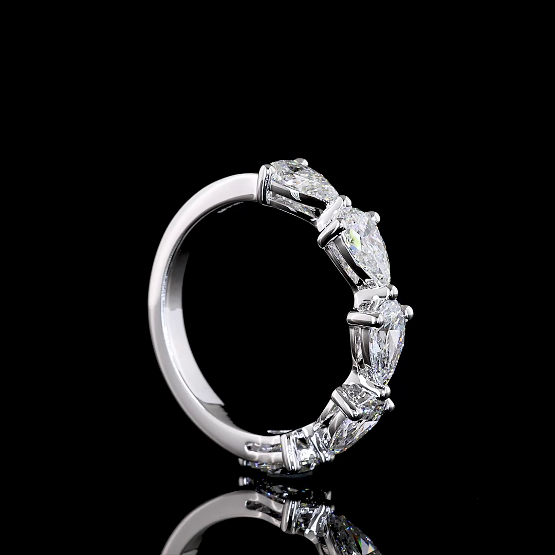 2ctw Prong East West Pear Five Stone Band