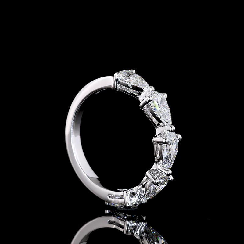 2ctw Prong East West Pear Five Stone Band