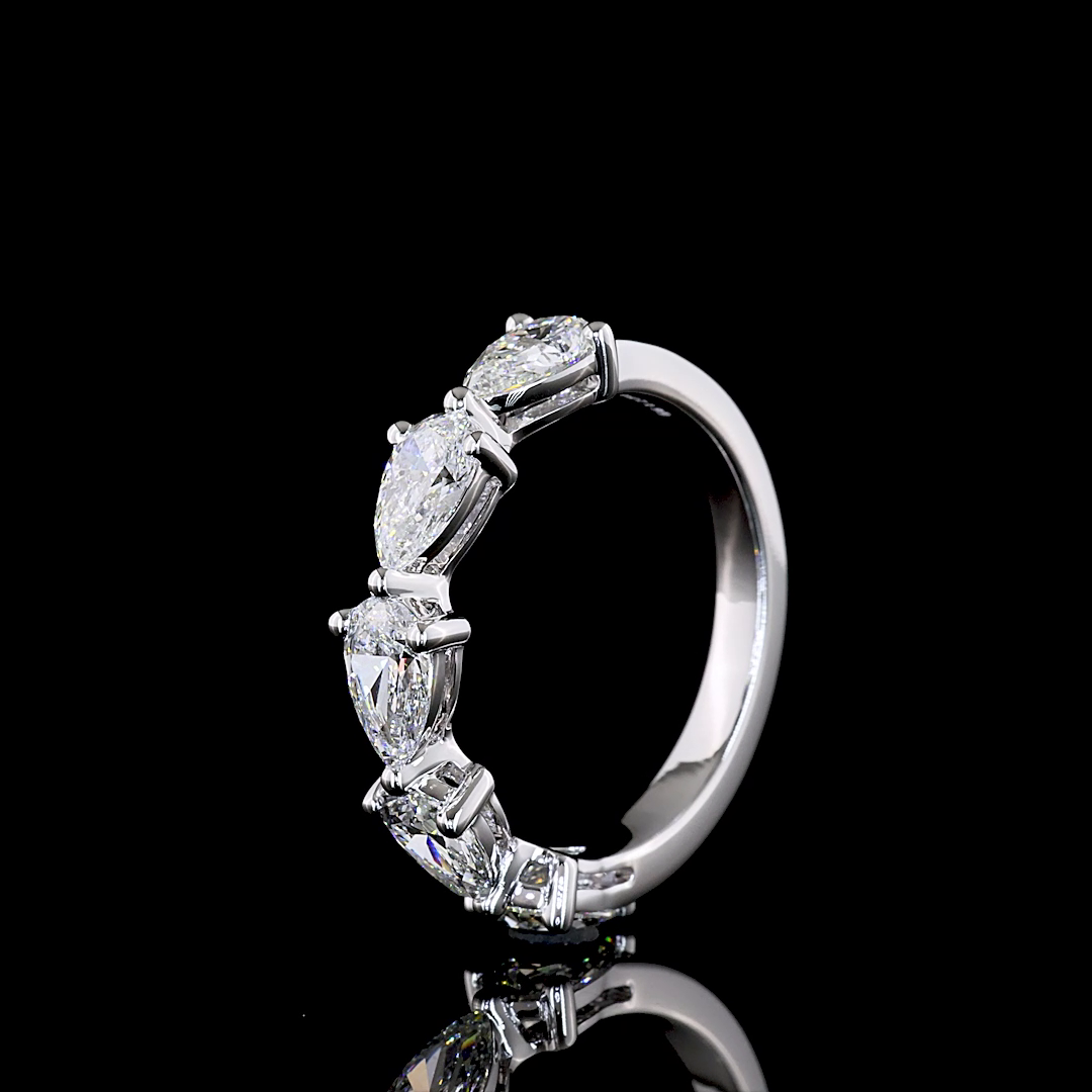2ctw Prong East West Pear Five Stone Band
