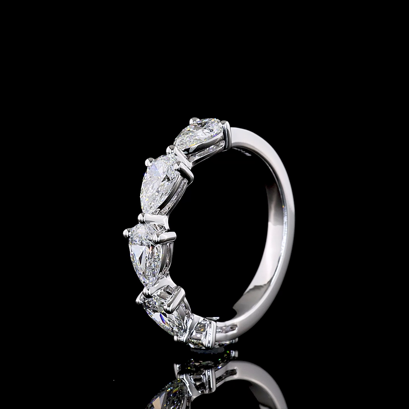 2ctw Prong East West Pear Five Stone Band