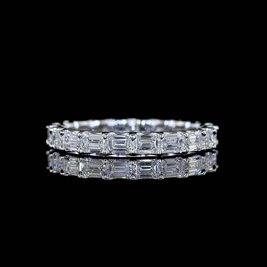 1-3/4ctw U Prong East West Emerald Eternity Band