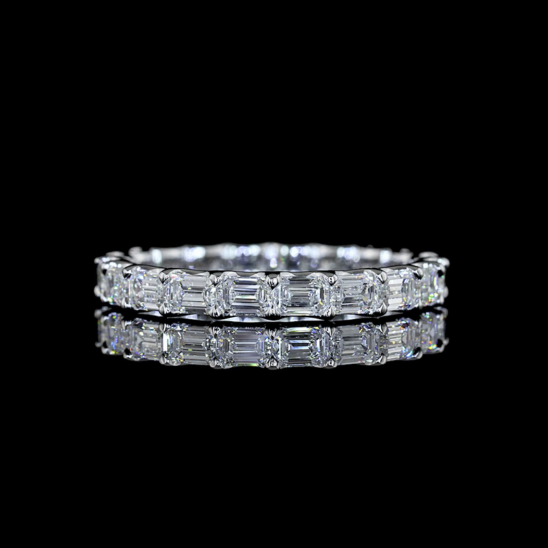 1-3/4ctw U Prong East West Emerald Eternity Band