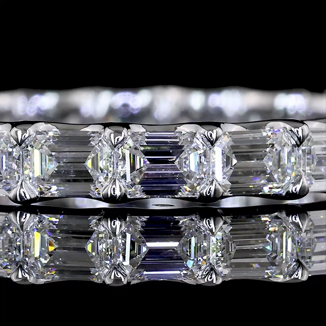 1-3/4ctw U Prong East West Emerald Eternity Band