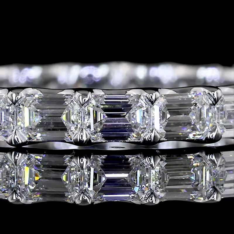 1-3/4ctw U Prong East West Emerald Eternity Band