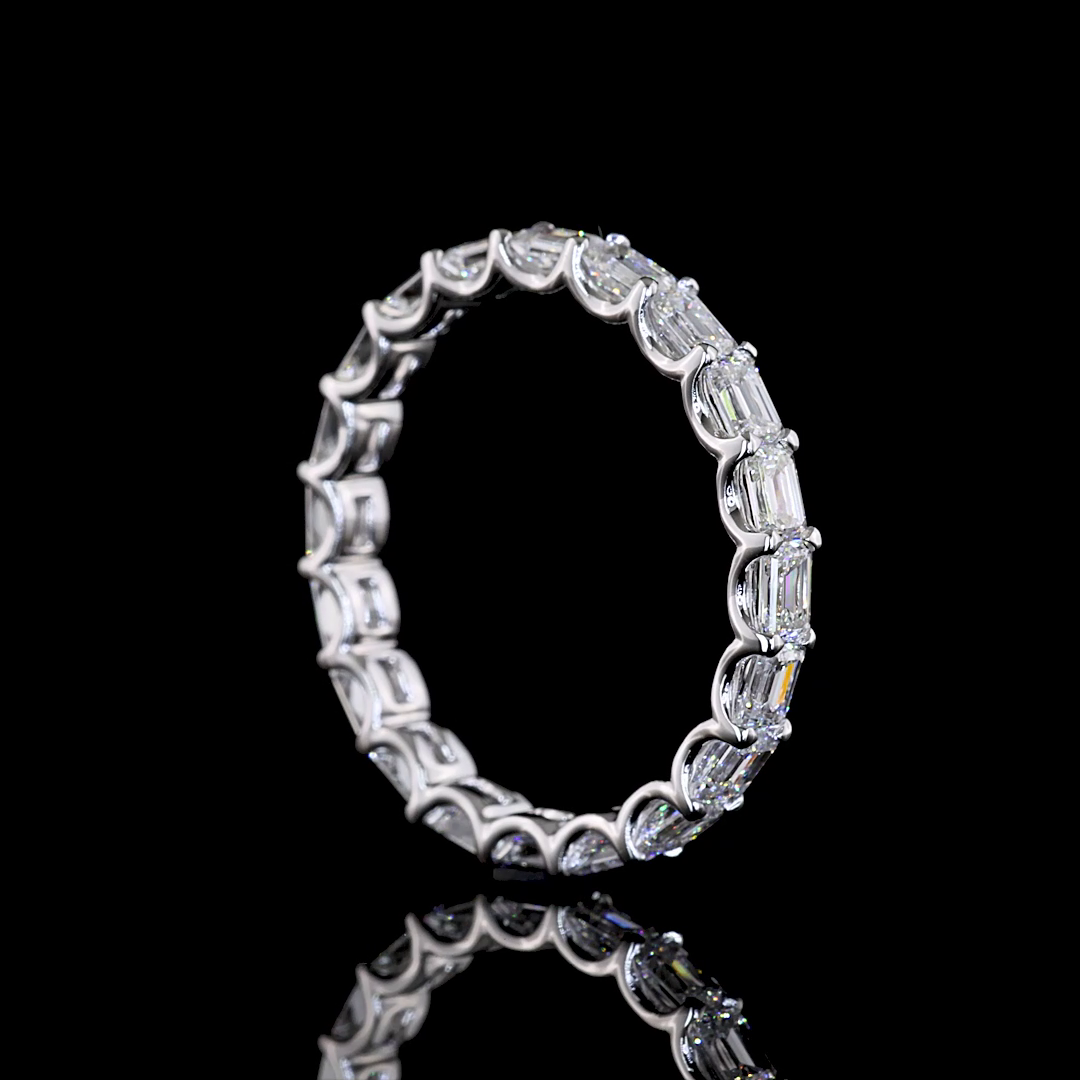1-3/4ctw U Prong East West Emerald Eternity Band