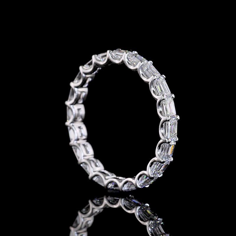 1-3/4ctw U Prong East West Emerald Eternity Band