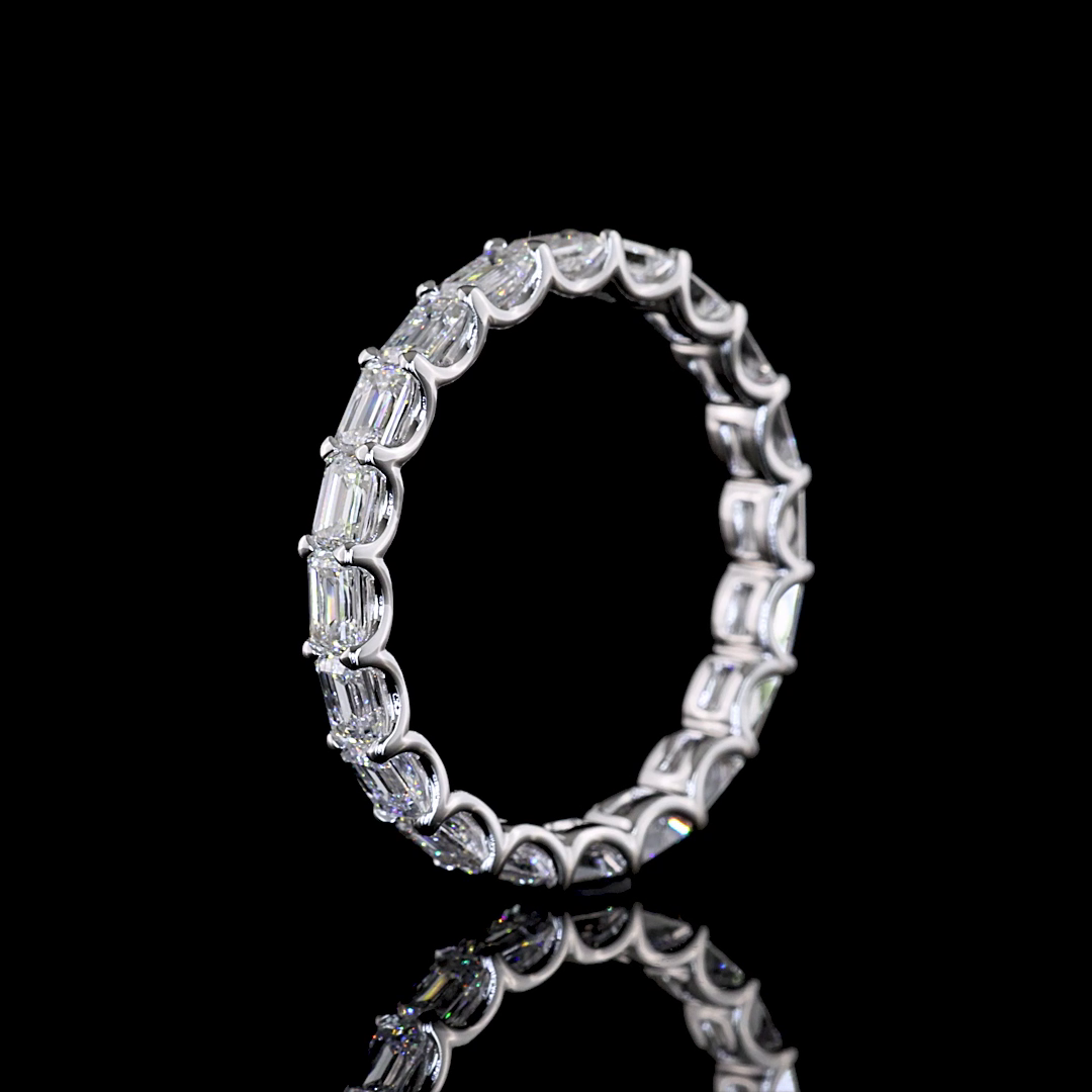 1-3/4ctw U Prong East West Emerald Eternity Band
