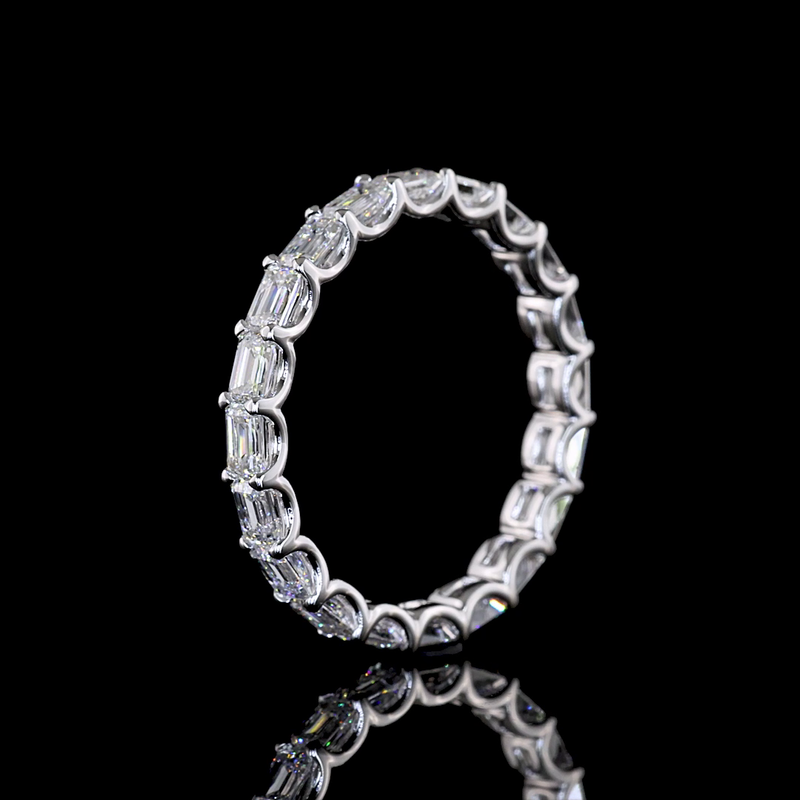 1-3/4ctw U Prong East West Emerald Eternity Band