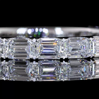 1-1/4ctw U Prong East West Emerald 3/4 Eternity Band