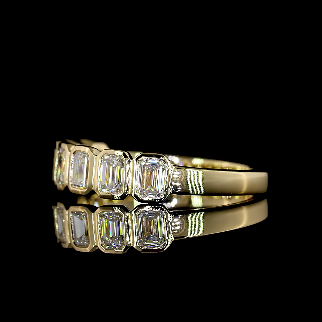 1ctw Bezel Emerald Seven Stone Band